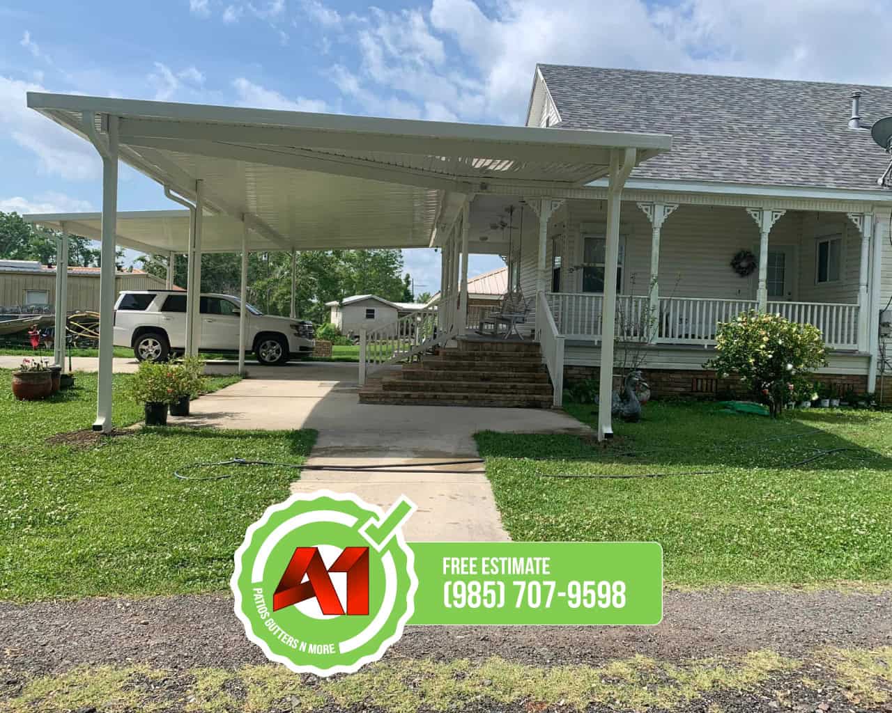 a custom-designed patio cover in Metairie, LA